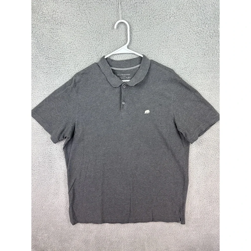 Banana Republic Polo Shirt Mens XL Gray Classic Cotton Short Sleeve Casual Top